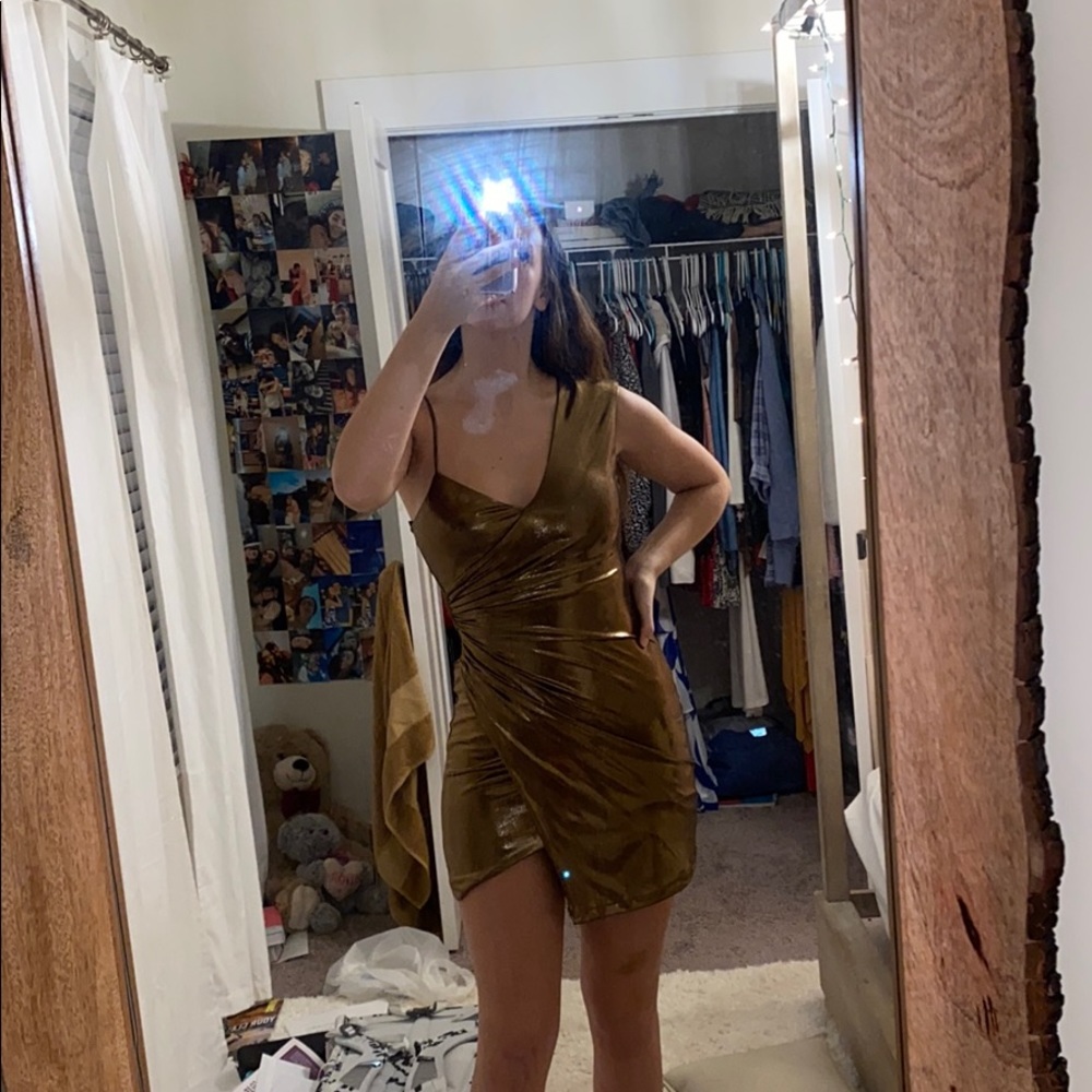 Gold BCBG mini dress